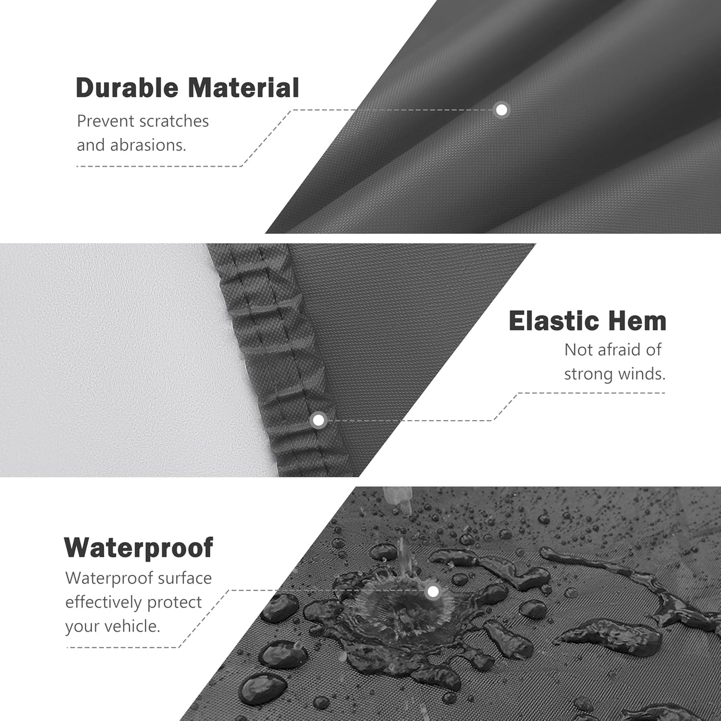 MORNYRAY Compatible with Tesla Model Y,Car Cover Outdoor Waterproof Sun Rain Snow Hail Protection with Driver Door Zipper Charging Port (Black, Custom Fit Model Y)