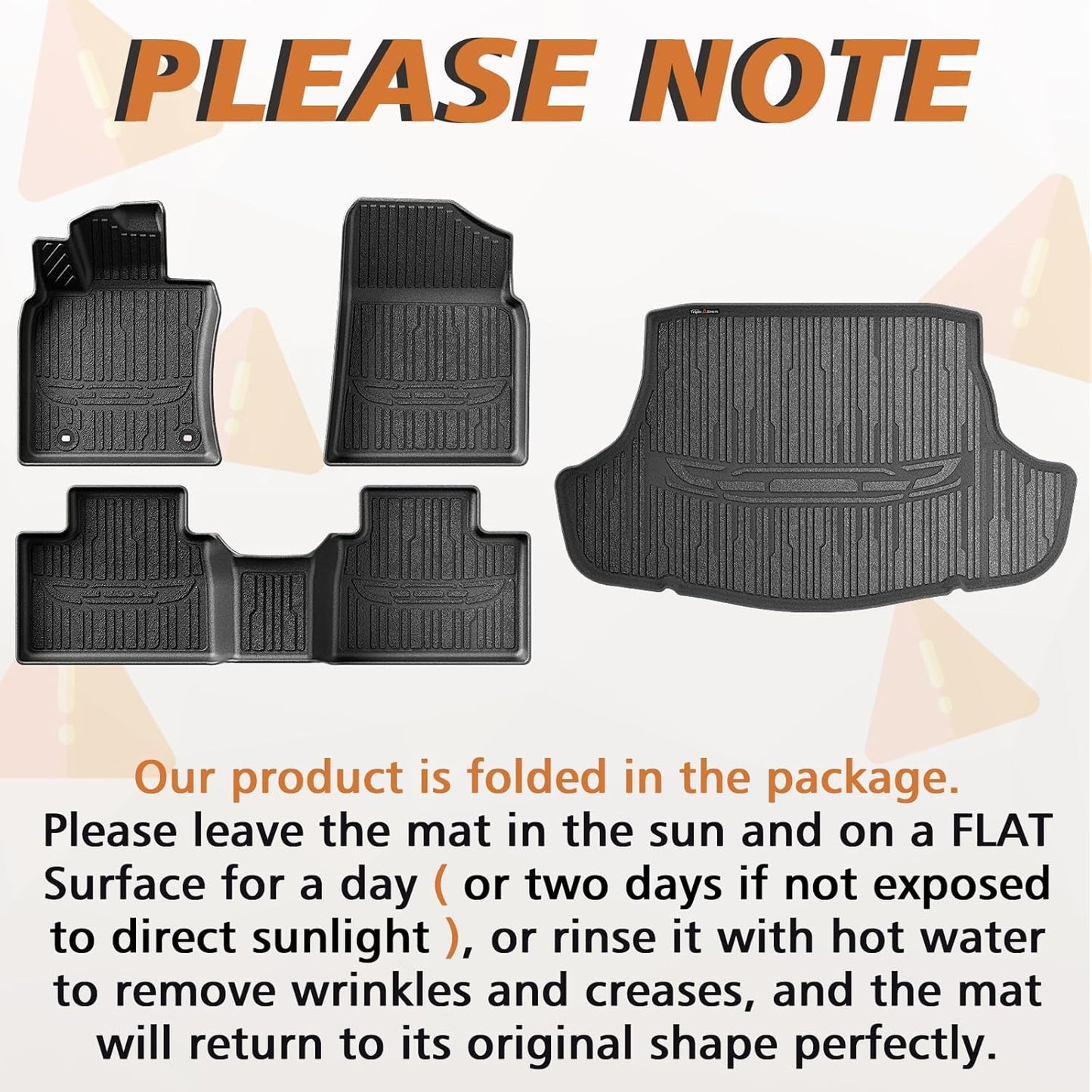 TripleAliners Floor Mats & Trunk Mat All Weather Liners Compatible with 2025 Toyota Camry (Include Hybrid) Accessories Carpets Liner TPE Custom Fit Protection Car (Floor Mats+Trunk Mat)