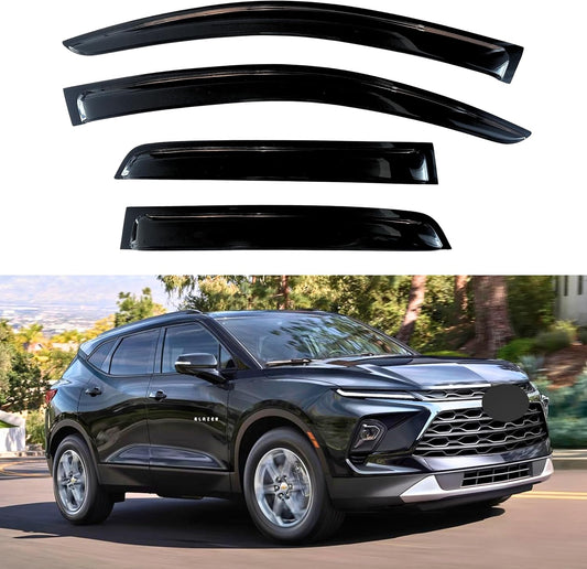 KPY Window Visor Compatible with Chevrolet Chevy Blazer 2019-2025, 4PC Rain Guard Side Window Vent Deflectors Tape-On Style, 2019 2020 2021 2022 2023 2024 2025