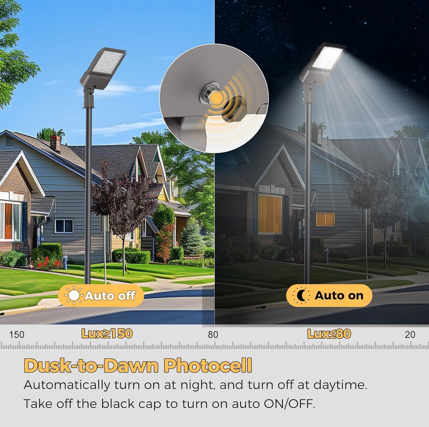 180W LED Parking lot Light Commercial Oudoor Lighting Shoebox Light with Dusk to Dawn Photocell 32400Lm(180LM/W) 6000K IP65 Waterproof 100-277V for Driverway, Parking Lot 9 Pack