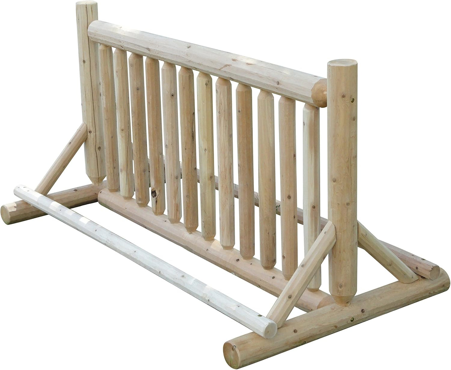 13-Place Bike Log Rack, Outdoor Bike Stand, Freestanding Bicycle Storage Racks, Standing Rack for Bikes, Bicycle Parking Floor Stand, Ebike Racks, Fat Tire Bikes for Men- Natural + 15" Anchor Kit