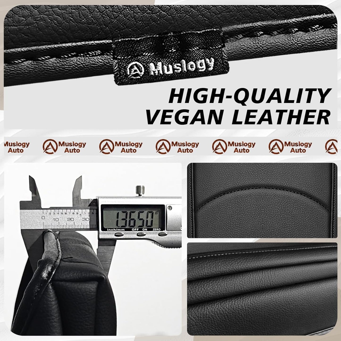 Muslogy Center Console Armrest Cover Compatible with Toyota 4Runner 2010-2024 Comfort Armrest Pad Arm Rest Cushion Vegan Leather Protector 1-Inch Extra Thick