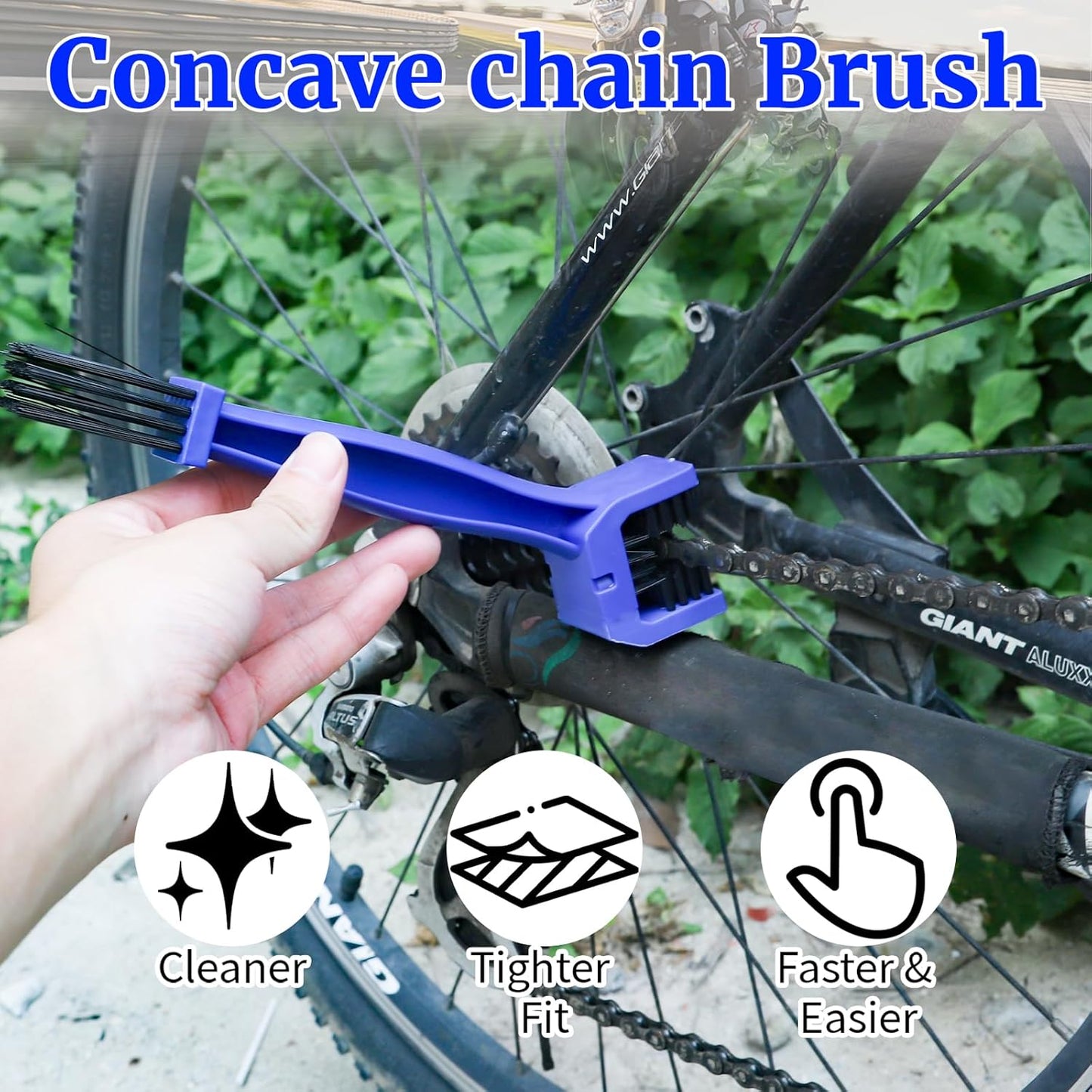 Bike & Motorcycle Chain Cleaner Kit - 6-Piece Eco-Friendly Set with 3 Brushes, Chain Scraper, Scrubber & 10g Pro-Grade Lubricant