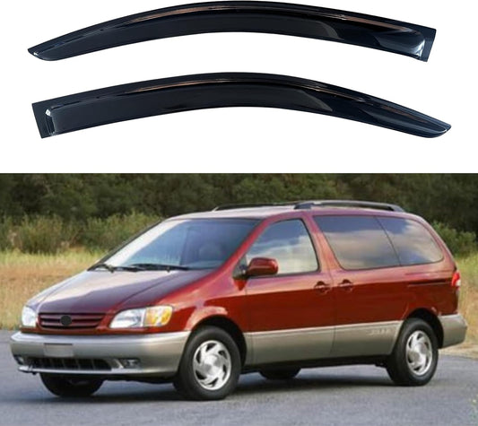 KPY Window Visor Compatible with Toyota Sienna 1998-2003, Rain Guard Window Vent Deflectors Tape-On Style, 1998 1999 2000 2001 2002 2003