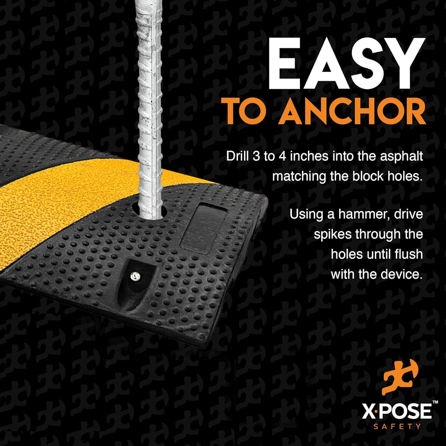 Heavy Duty Rebar Stakes 14" - 1/2" Diameter Threaded Galvanized Steel Spikes – 50 Pack Metal Ground Stakes for Speed Bumps & Wheel Stops – Support Estacas de Metal – Durable Asphalt Surface