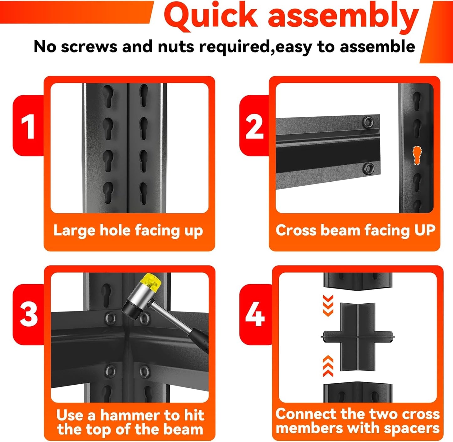 63''H Garage Shelving Heavy Duty Garage Storage Shelves, 3000LBS Capacity Adjustable 5 Tier Metal Industrial Shelf Rack for Kitchen, Utility Room, Warehouse and Basement, Black (16''Dx40''Wx63''H)