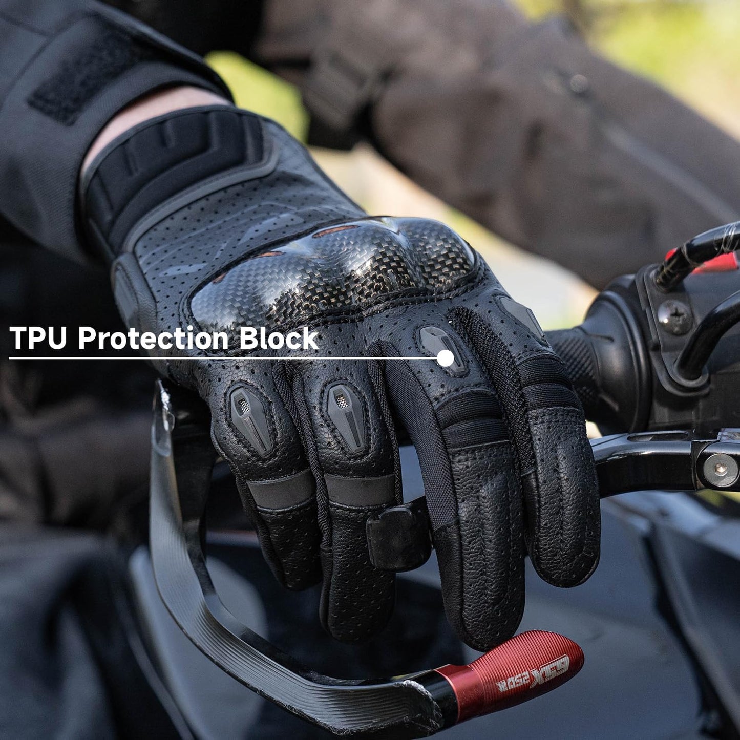 VXW Motorcycle Gloves for Men and Women - Gel Palm Sliders, Leather & Mesh Construction Full Finger Touchscreen, High-Speed Sports Gear for MTB/ATV/BMX/Motocross/Dirt Bike