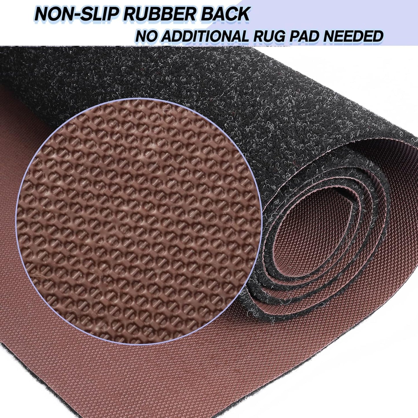 Custom Size Backed Non-Slip Area Rugs Runner, Easy Clean, Waterproof Runner Rugs for Hallway Entryway, Kitchen, Laundry, 3FT x 40FT, Black