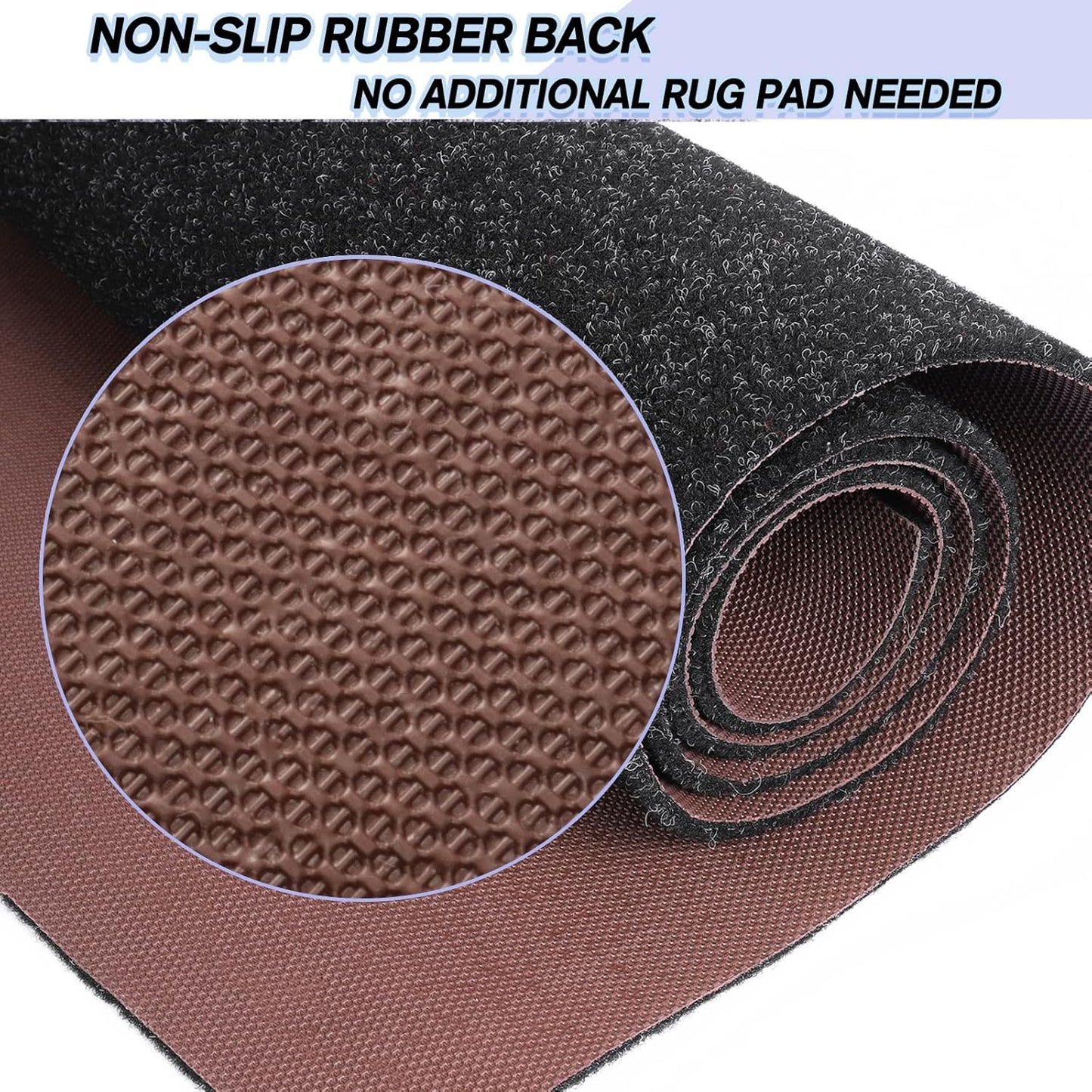 Custom Size Backed Non-Slip Area Rugs Runner, Easy Clean, Waterproof Runner Rugs for Hallway Entryway, Kitchen, Laundry, 3FT x 30FT, Black