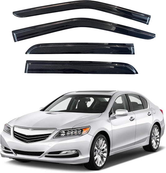 KPY Window Visor Compatible with Acura TL 2009-2014, 4PC Rain Guard Side Window Vent Deflectors Tape-On Mugen Style, 2009 2010 2011 2012 2013 2014