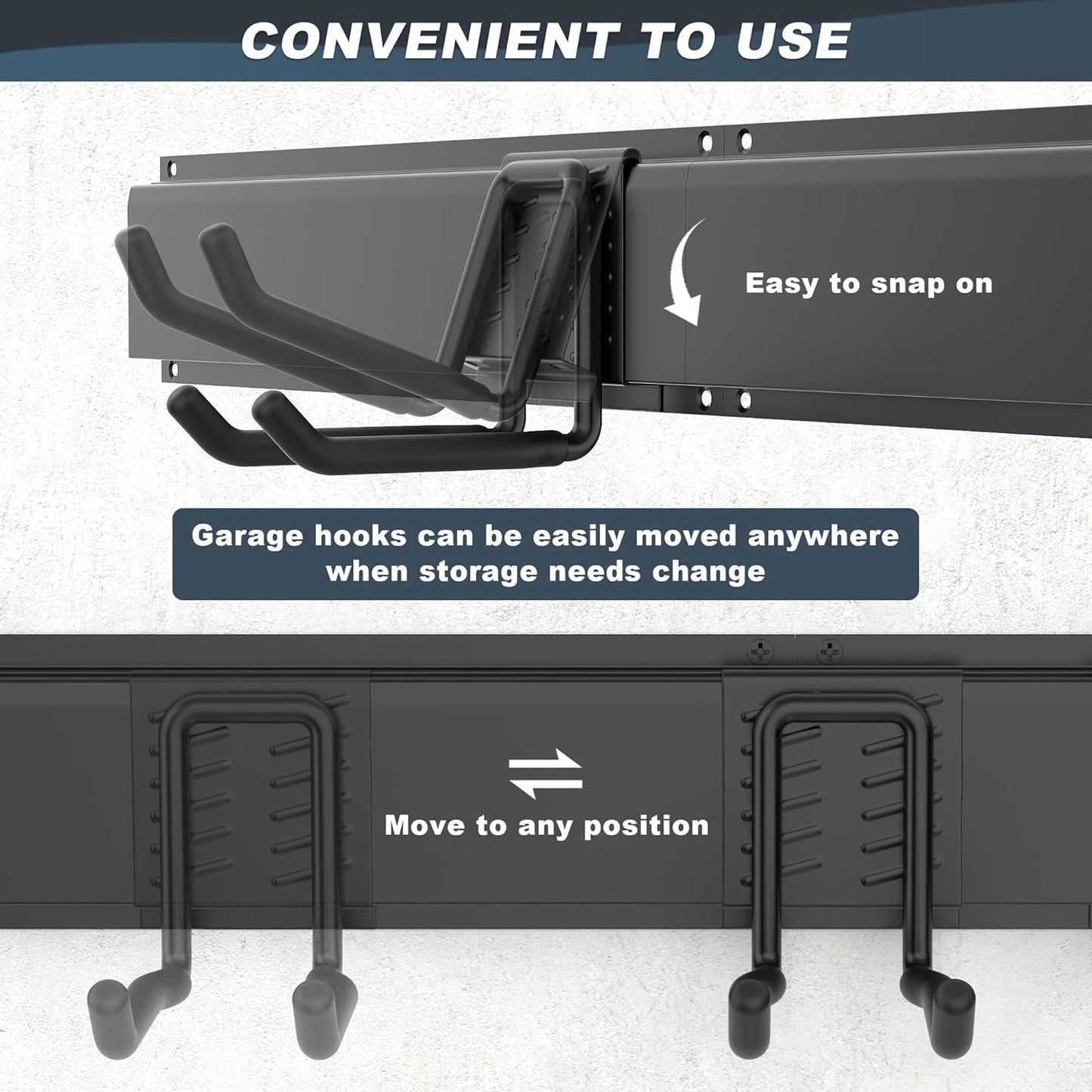 Ultrawall Garage Storage Organization, Garden Tool Organizer Garage Organizer Wall Mount Yard Tool Organizer Rack with 15 Hooks, Heavy Duty Wall Holders,22 Pcs