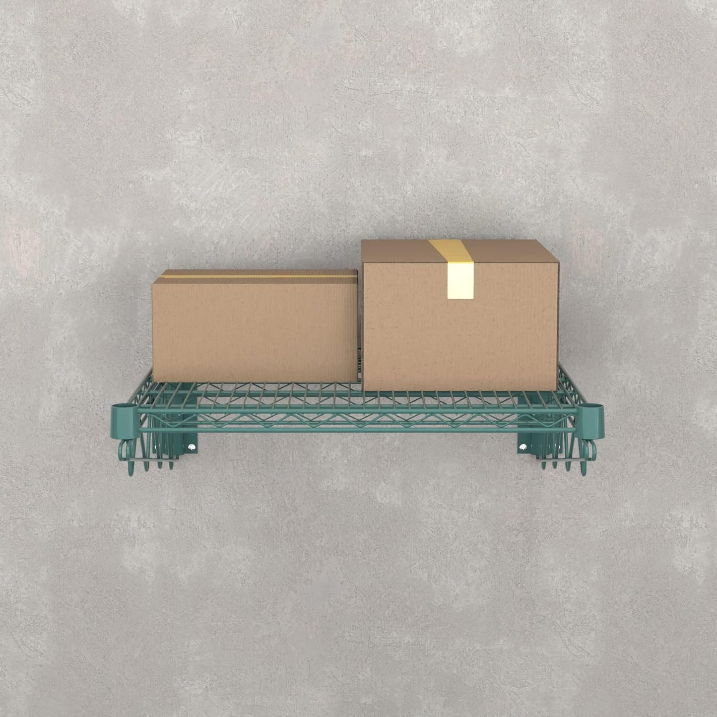 24" x 24" Green Epoxy Wire Wall Mount Shelf