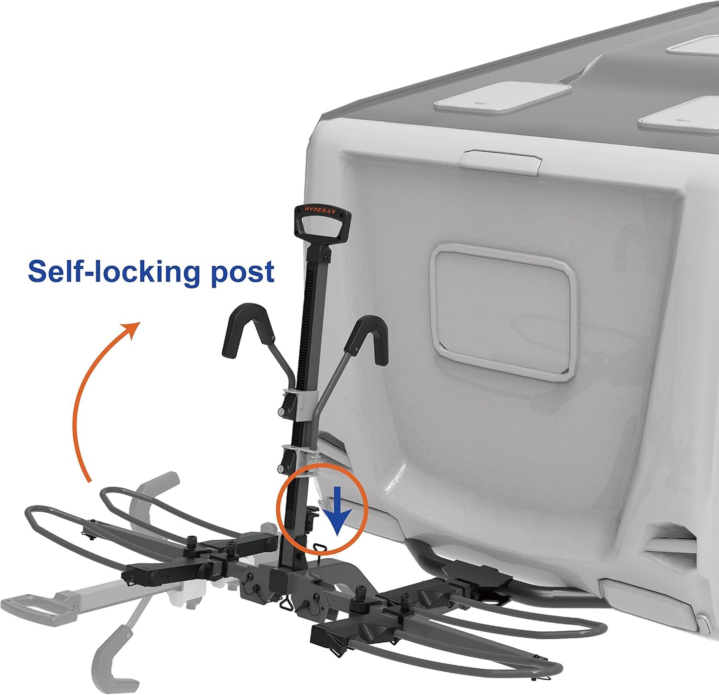HYPERAX 2023 Volt RV -RV Approved Hitch Mounted 2 E Bike Rack Carrier for RV,Camper,Motorhome,Trailer,Toad with 2" Tow Hitch Receivers - Up to 2X 80lbs eBikes with Up to 5" Fat Tires