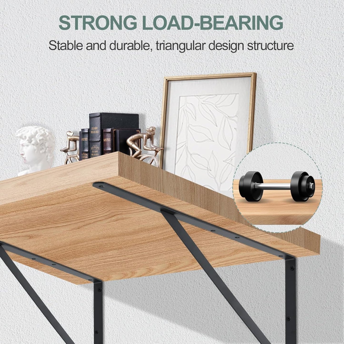 8 Pack L18 x H 12" Black Heavy Duty Shelf Brackets with Screws Metal Shelf Brackets Shelf Support Angle Brackets for Shelves L Brackets Heavy Duty Floating Shelf