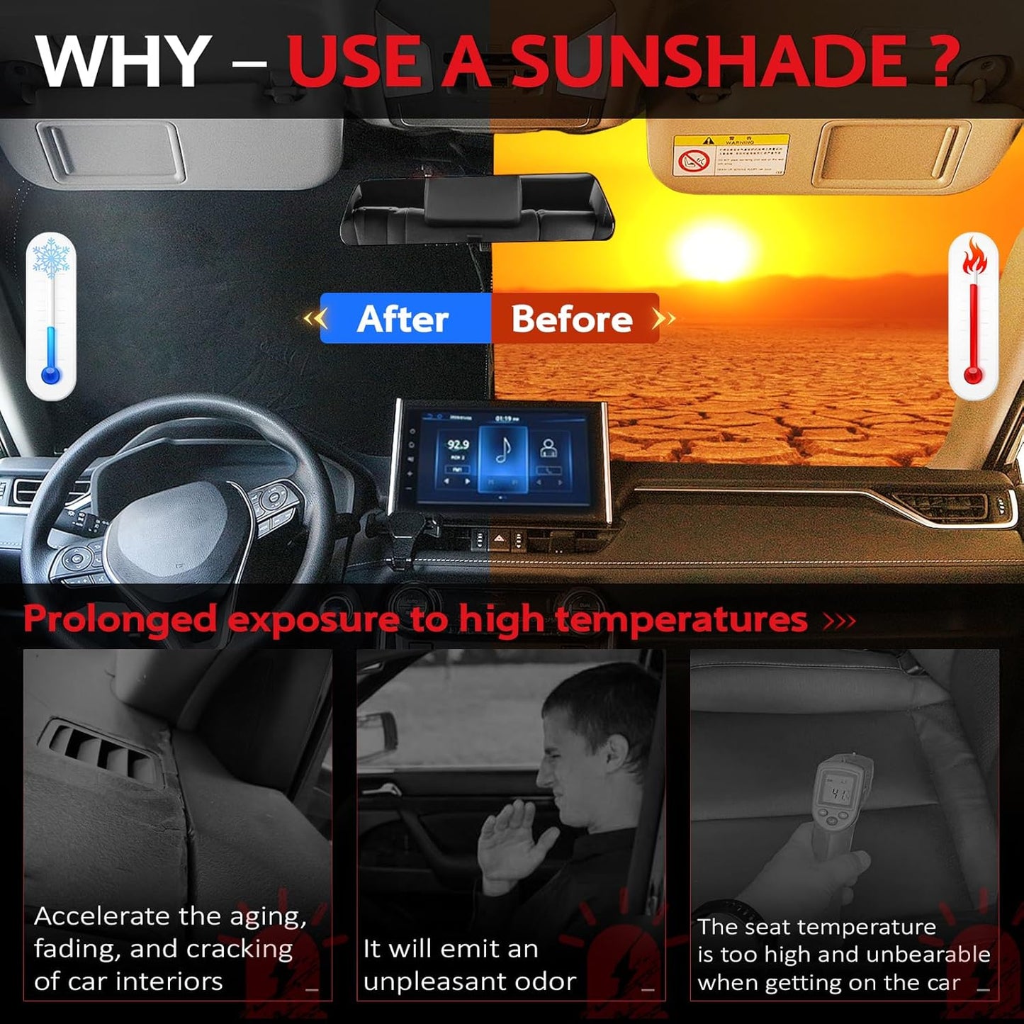 KAYZT Windshield Sun Shade for 2022-2025 Hyun-dai Ioniq 5 Foldable Sunshade Front Window Custom Fit Car Accessories