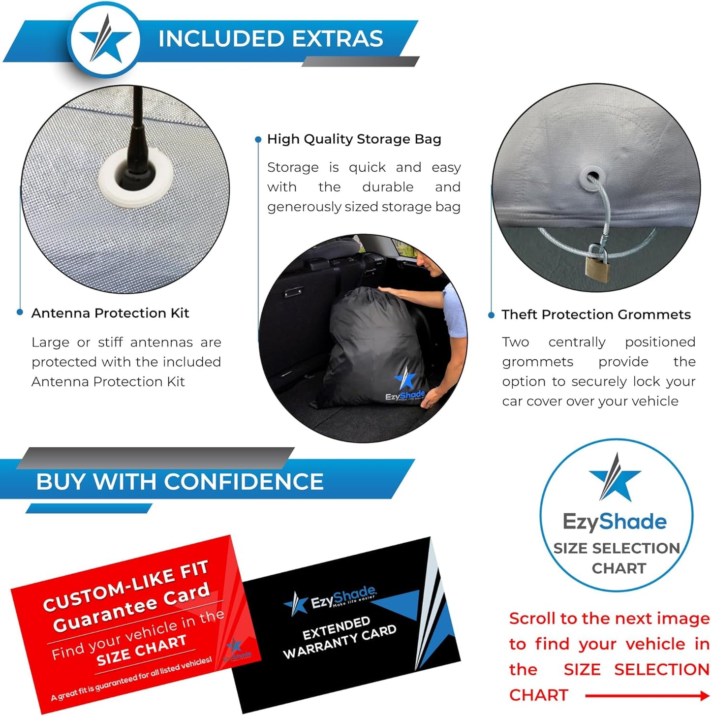 EzyShade 10-Layer Truck Cover Waterproof All Weather. See Vehicle Size-Chart for Accurate Fit. Full Outdoor Pickup Truck Covers for Ford F150 Colorado RAM. Sun Wind Rain. Size T3 (See SizeChart)