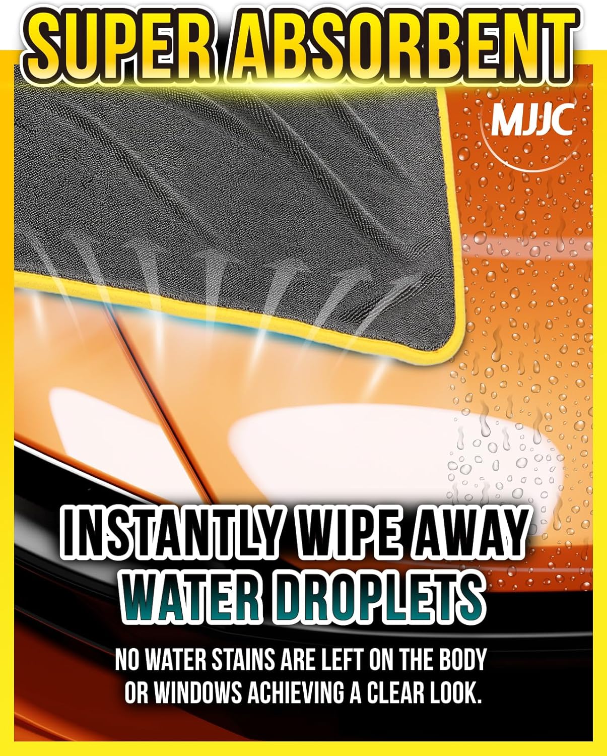 MJJC Pro Dryer Plush Silk Microfiber Drying Towel (30” x 36” (1-Pack)) Cars,Trucks, SUVs, RVs, Home