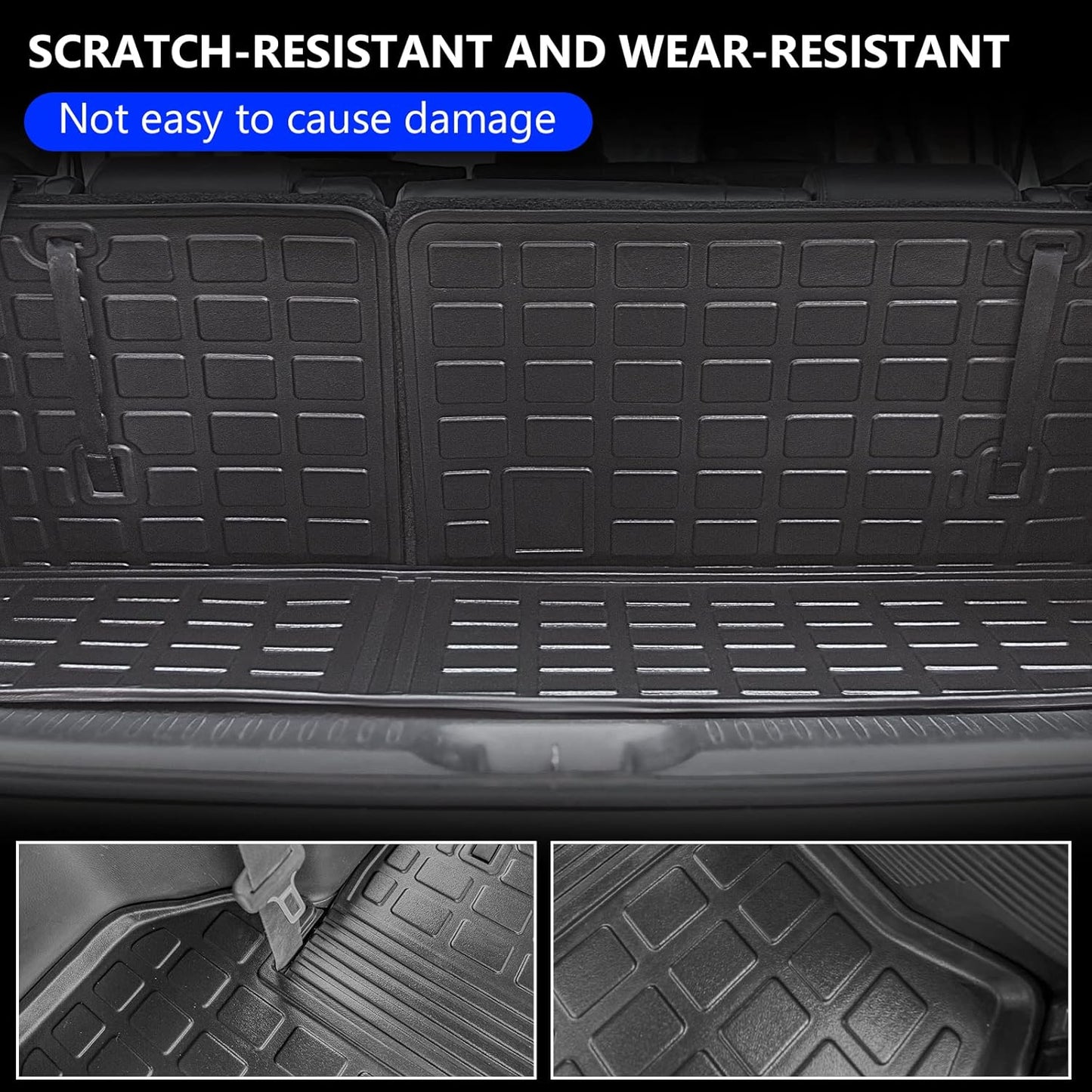 powoq Cargo Mat Compatible with 2014-2019 Toyota Highlander Trunk Mat Backrest Trunk Liner TPE Cargo Liner Replacement for 2014-2019 Toyota Highlander Accessories