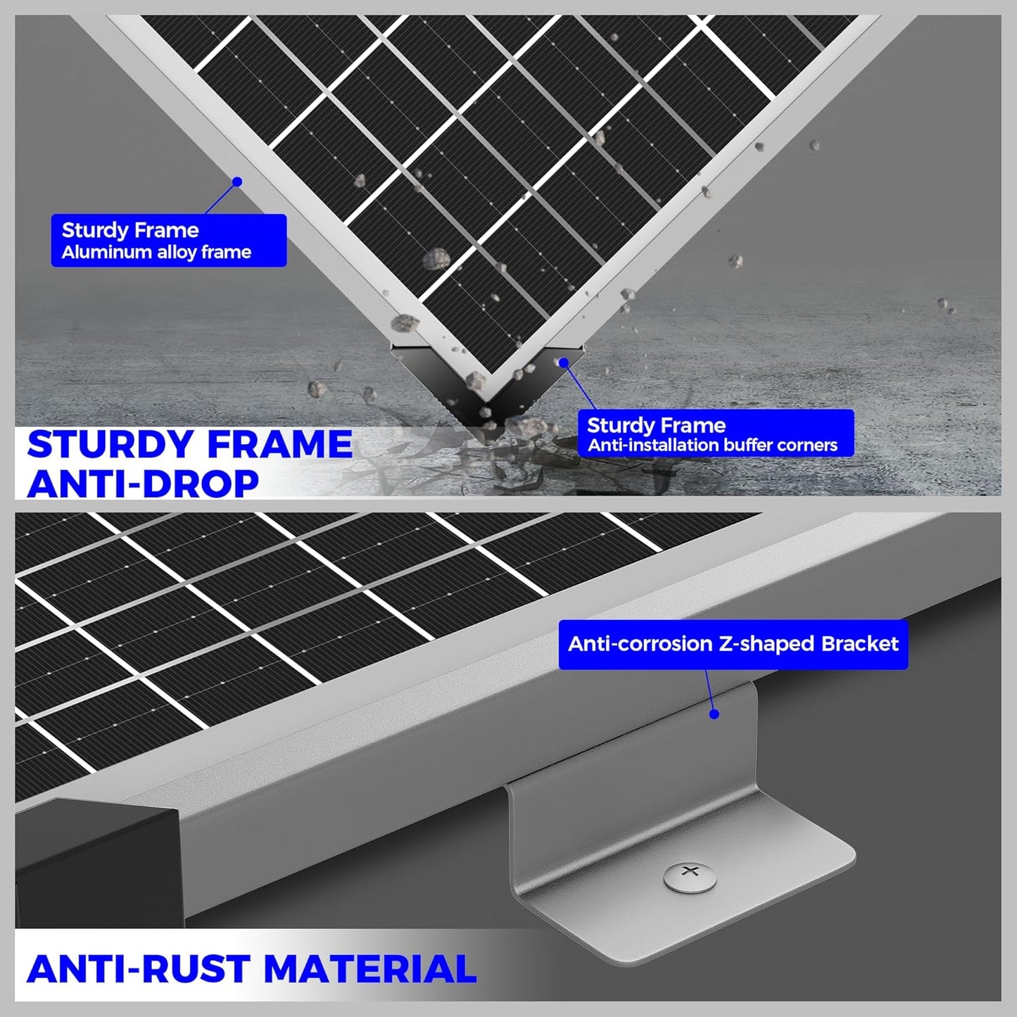 Solar Panel Kit 50W 12V, Solar Battery Trickle Charger Maintainer, Waterproof Solar Panel + Upgrade Charge Controller + Mount Bracket for Boat RV Motorcycle Marine