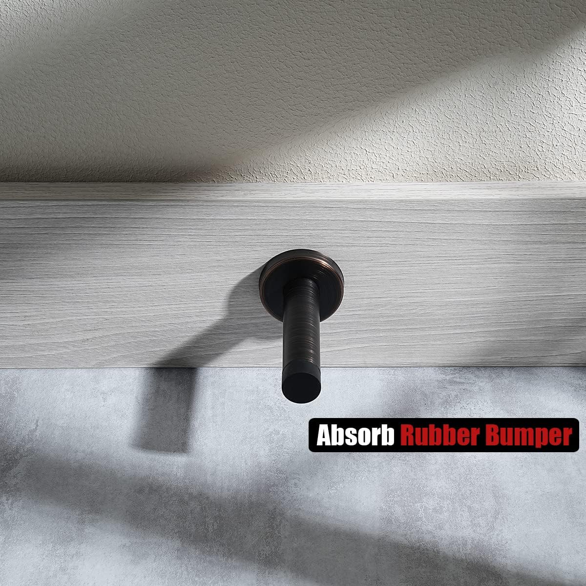 JQK Door Stopper Oil Rubbed Bronze, 304 Stainless Steel Thicken 1mm Sound Dampening Door Stop Bumper Wall Protetor 2 Pack, ORB, DSB5-ORB-P2