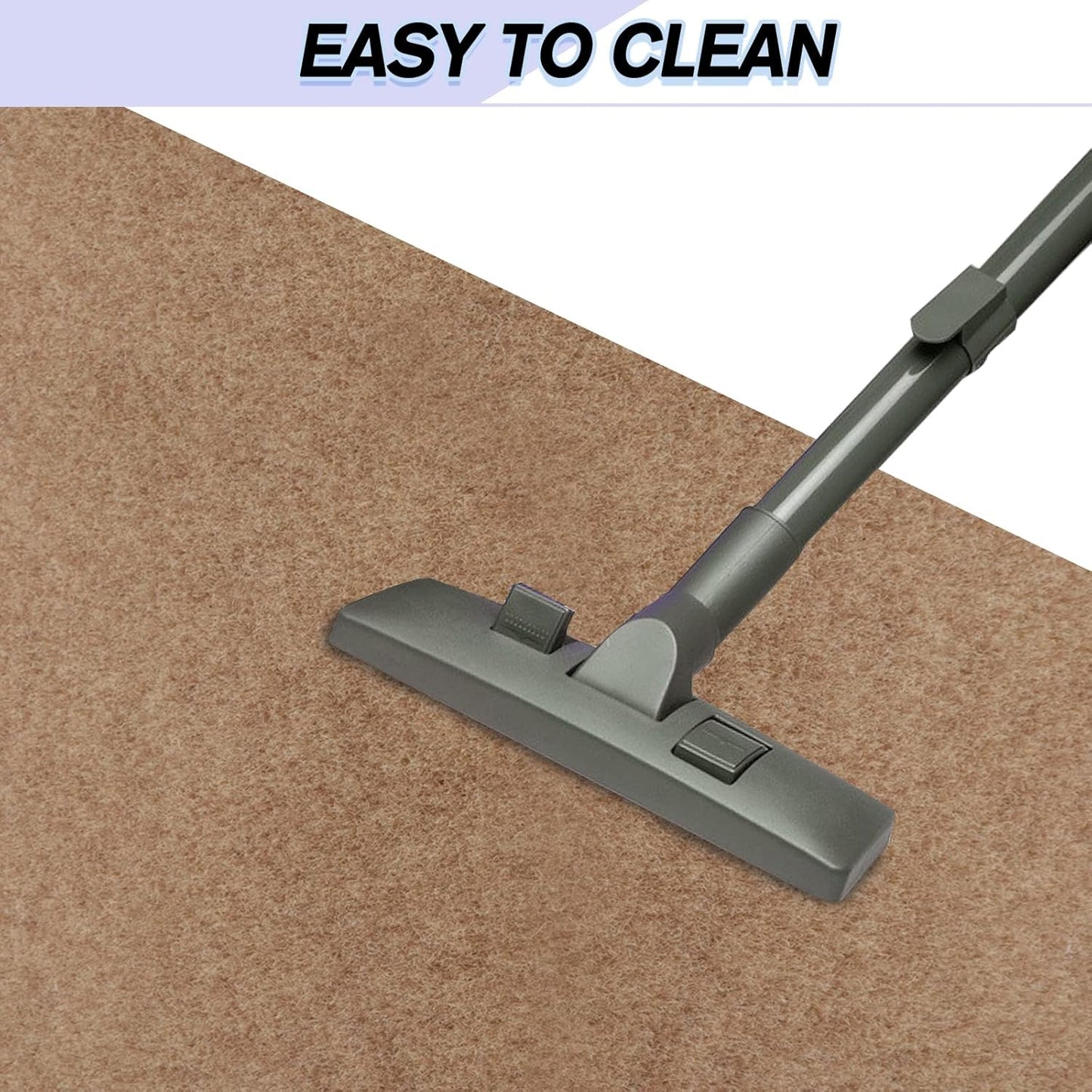 Custom Size Backed Non-Slip Area Rugs Runner, Easy Clean, Waterproof Runner Rugs for Hallway Entryway, Kitchen, Laundry, 2FT x 54FT, Beige