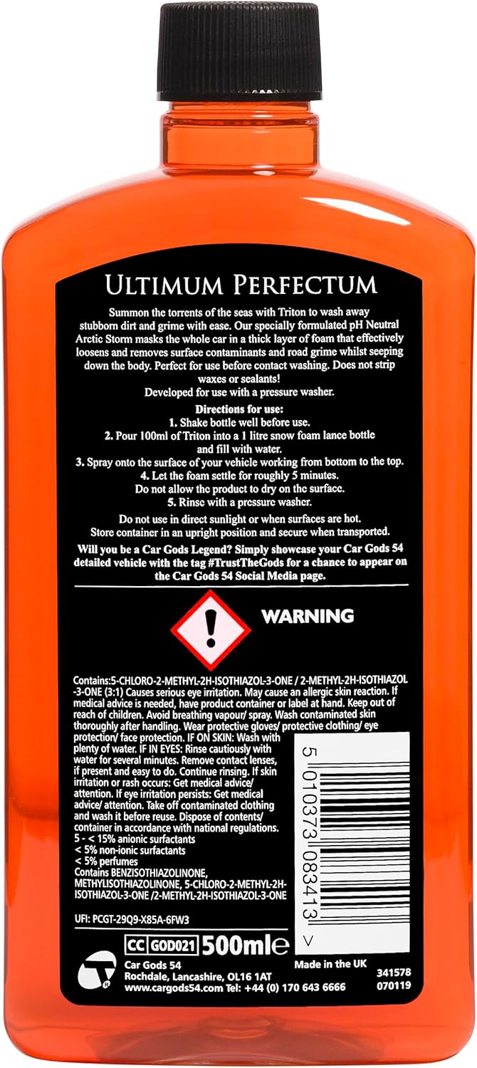 Car Gods Arctic Storm Super Thick Snow Foam Shampoo Orange Scent, 17 Fl Oz