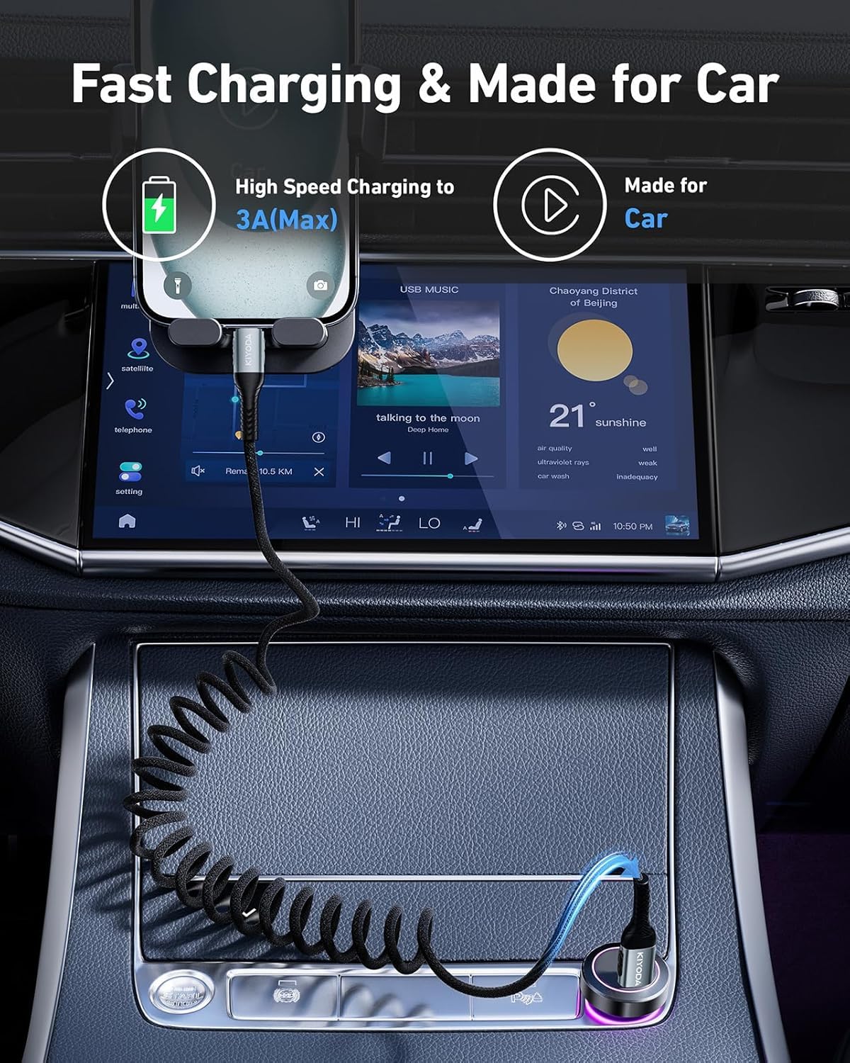 USB C to USB C Cable Coiled 3FT 2Pack, Braided Type C Charger for Car 66W Fast Charging Cord Compatible with iPhone 16 15, iPad, Samsung Galaxy, Google Pixel, Moto, LG, TCL Phones