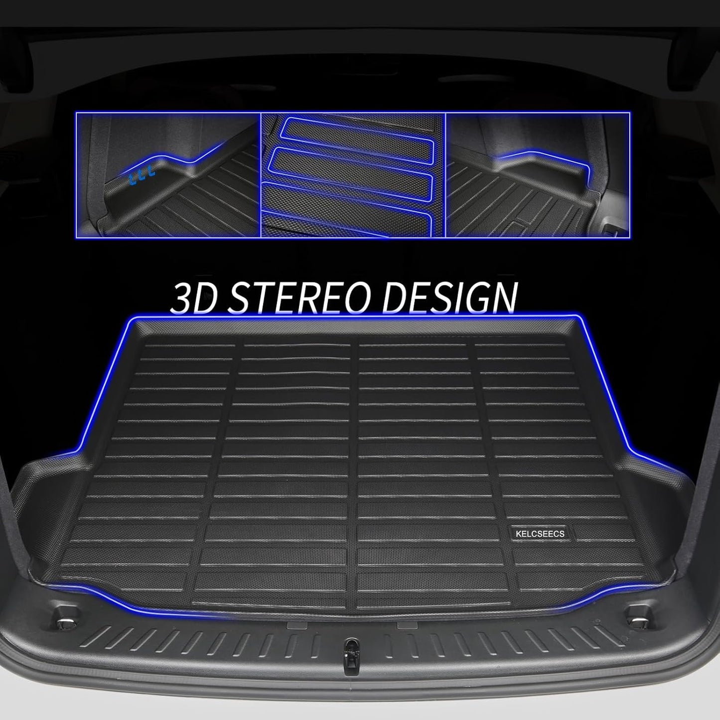 KELCSEECS® Floor Mats & Cargo Liner Custom for Buick Envision 2021-2025 All Weather Protection TPE Floor Liners Front & Rear Row Full Set Envision Accessories Black