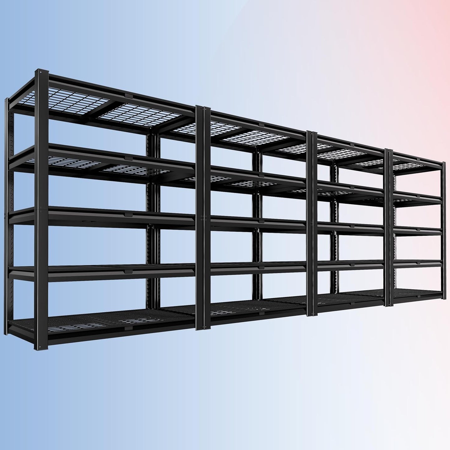 PrimeZone Heavy Duty Garage Shelving 5 Tier Heavy Duty Storage Shelves Adjustable Industrial Metal Wire Shelf Unit for Garage,Basement,Pantry,Warehouse,Commercial,36" W X 16" D X 72" H 4Pack