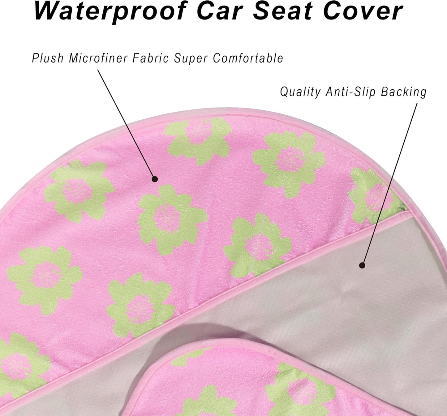 Car Seat Cover Protector Front Seats,for Gym Workout,Running,Swimming,Beach and Hiking,Waterproof Sweat Towel Bucket Seat Covers for Cars SUV Trucks (Flower and Pink, 1Pcs)