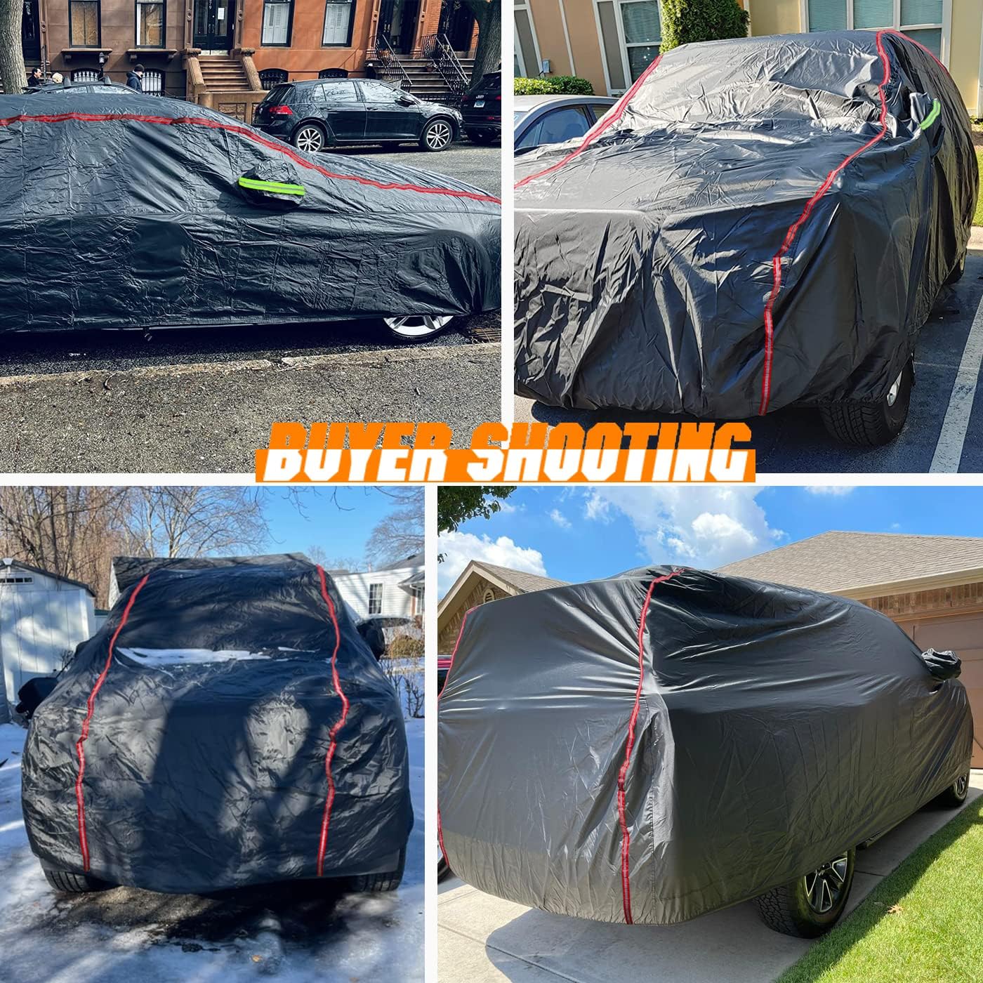 Breathable New Material, Waterproof Car Cover, Locks and Zipper Doors, Sunscreen Waterproof UV Prevention Snowproof Wind and Windproof,Suitable for Indoor Outdoor,for SUV (205"-216") B14