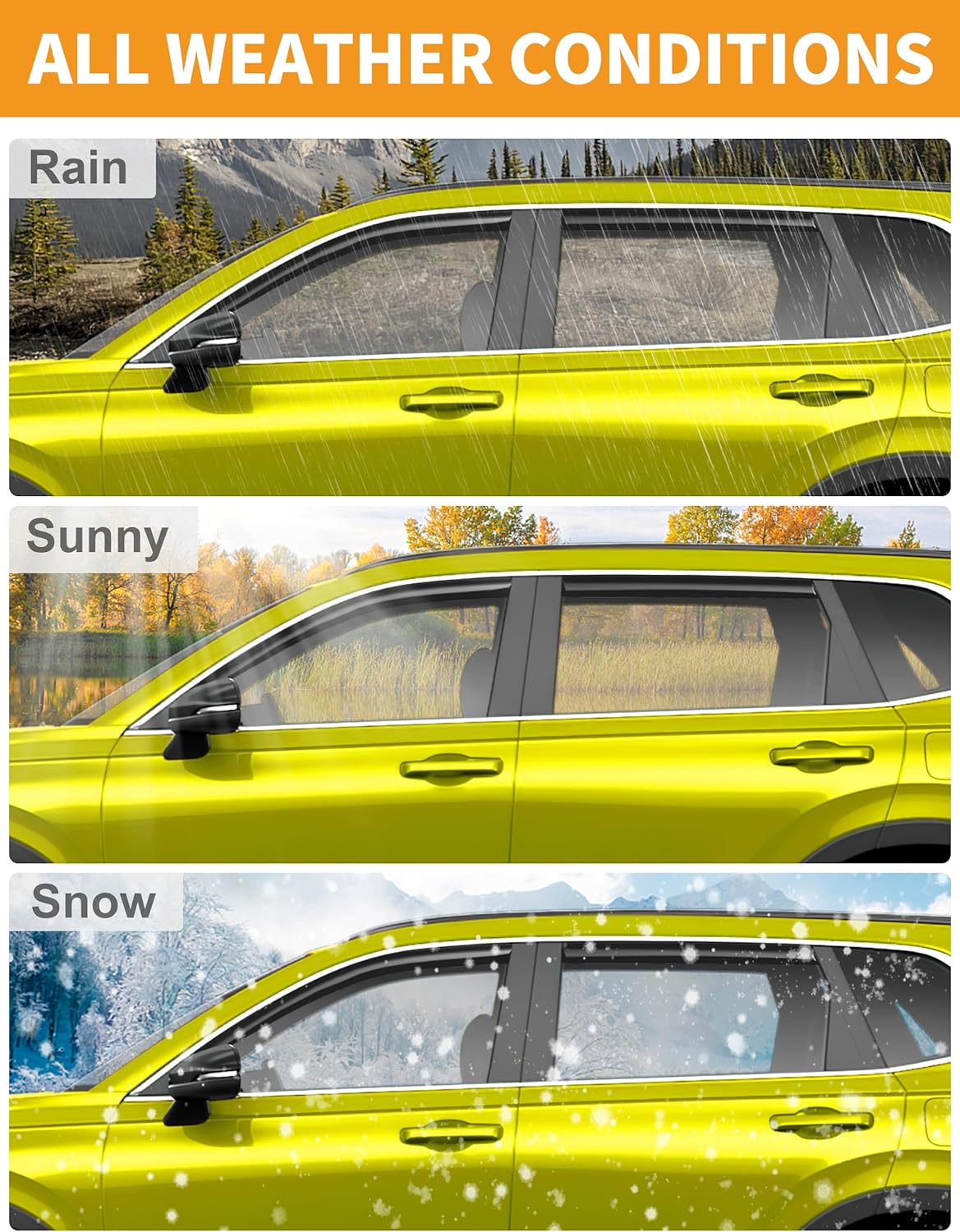 in-Channel Window Rain Guards Fit for Toyota Camry 2018 2019 2020 2021 2022 2023 2024 Extra Durable Window Deflectors Vent Visors Shades Exterior Car Accessories Visors Rain Guards - 4 pcs