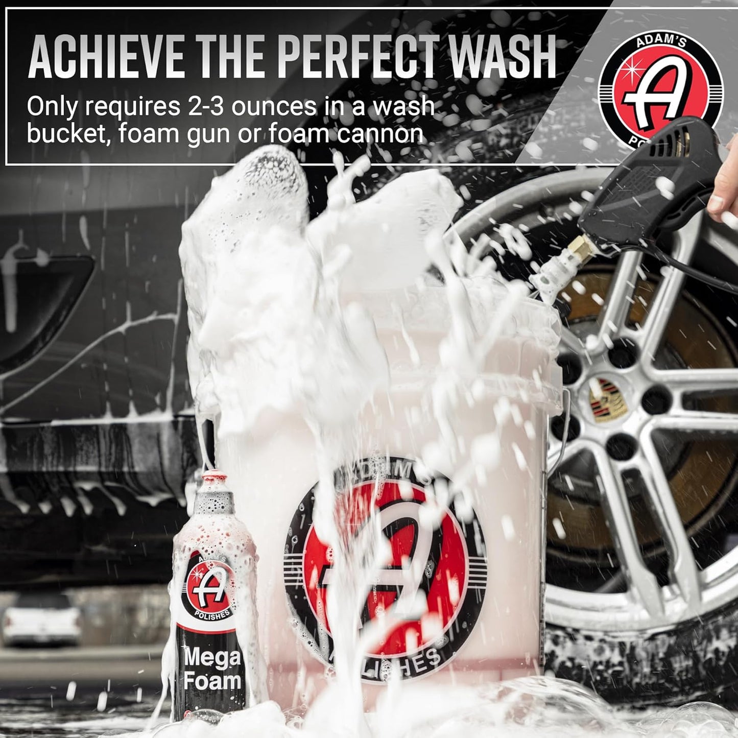 Adam’s Mega Foam (16oz) - pH Neutral Car Soap For Car Washing, Concentated For Wash Bucket, Foam Gun, Won't Strip Car Wax or Ceramic Coatings