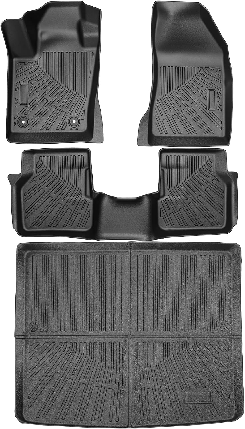 Floor Mats & Cargo Liner Compatible with Dodge Hornet GT& GT Plus& R/T Plug-in Hybrid 2023 2024 2025, All Weather Protection TPE Anti-Slip Waterproof Automotive Full Set Custom Car Mats Accessories