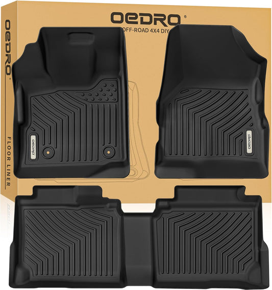OEDRO Floor Mats Fit for 2010-2017 Chevrolet Equinox/2010-2017 GMC Terrain, All-Weather Car Floor mats TPE Custom Fit Front & 2nd Seat 2 Row Liner Set, Black