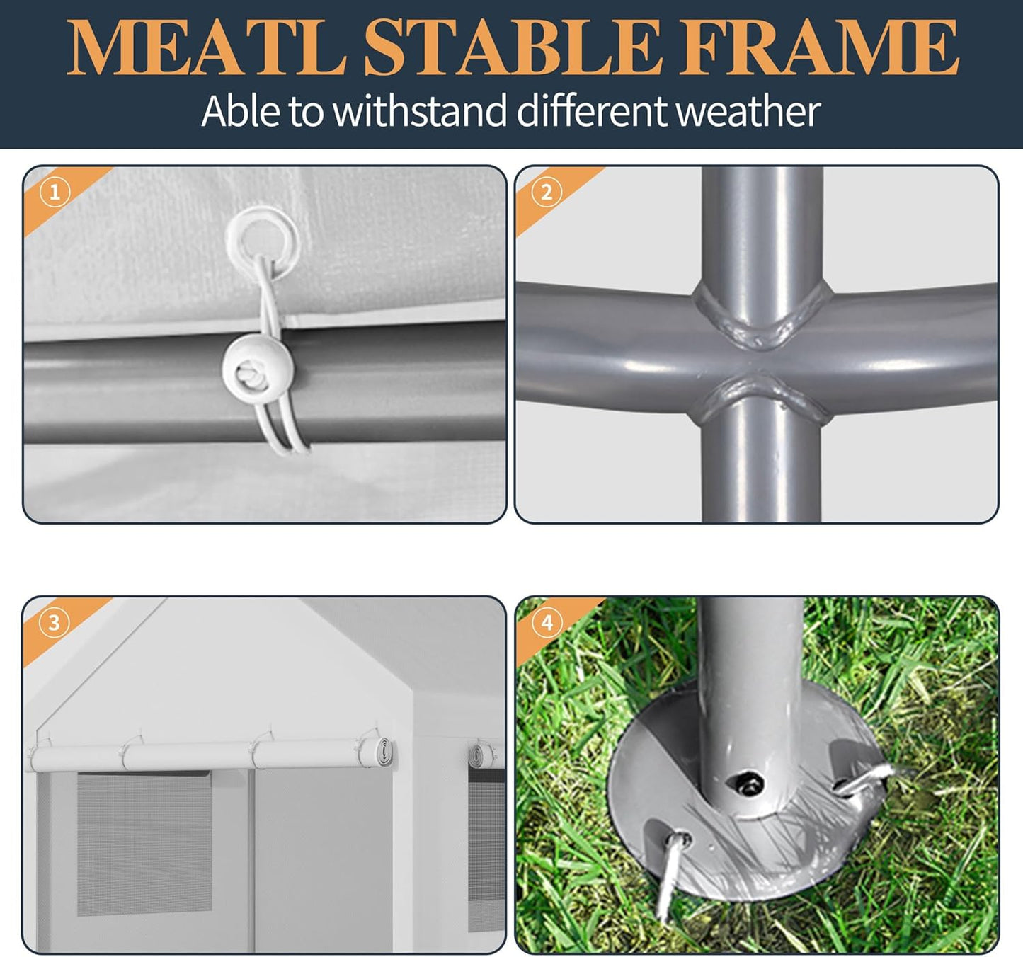 Shintenchi Carport 10' x 20' Heavy Duty Portable Garage, Car Port Canopy with Side-Opening Removable Door & Roll-Up Windows, Car Canopy for Truck,Car,Boat,Motorcycle,White