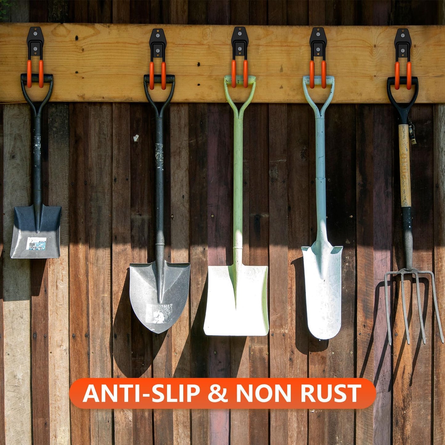 4 Pack 5.5x4.1 Inch Utility Steel Wall Mount Heavy Duty Garage Hooks with Anti-Slip Coating,Storage More Yard,Garden and Power Tools and for Hanging Hose,Ladder and Bike