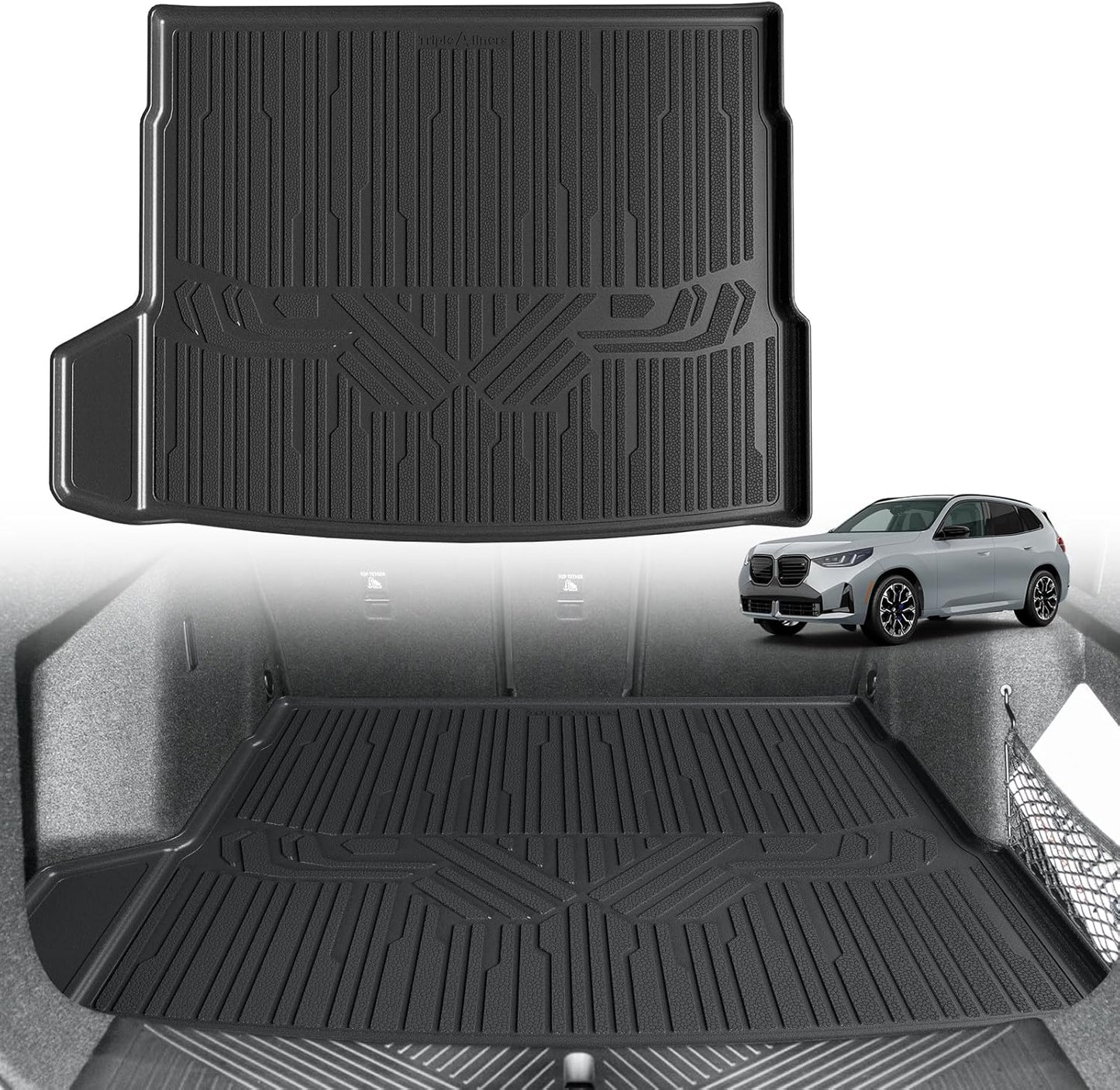 TripleAliners Trunk Mat All Weather Compatible with 2025 BMW X3 Accessories Custom Fit Protection Trunk Floor Liner Cargo Mat TPE Anti-Slip Odorless Cargo Liner