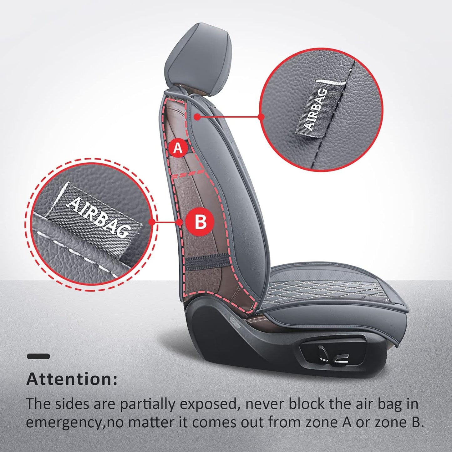 MIROZO Ram Seat Covers,Waterproof Truck Seat Covers Fits for 2009-2025 Dodge Ram 1500 2500 3500 Crew Quad Regular Cab Pickup Cushions Compatible with Split Bench 40/60(Gray,Full Set Flat Back)