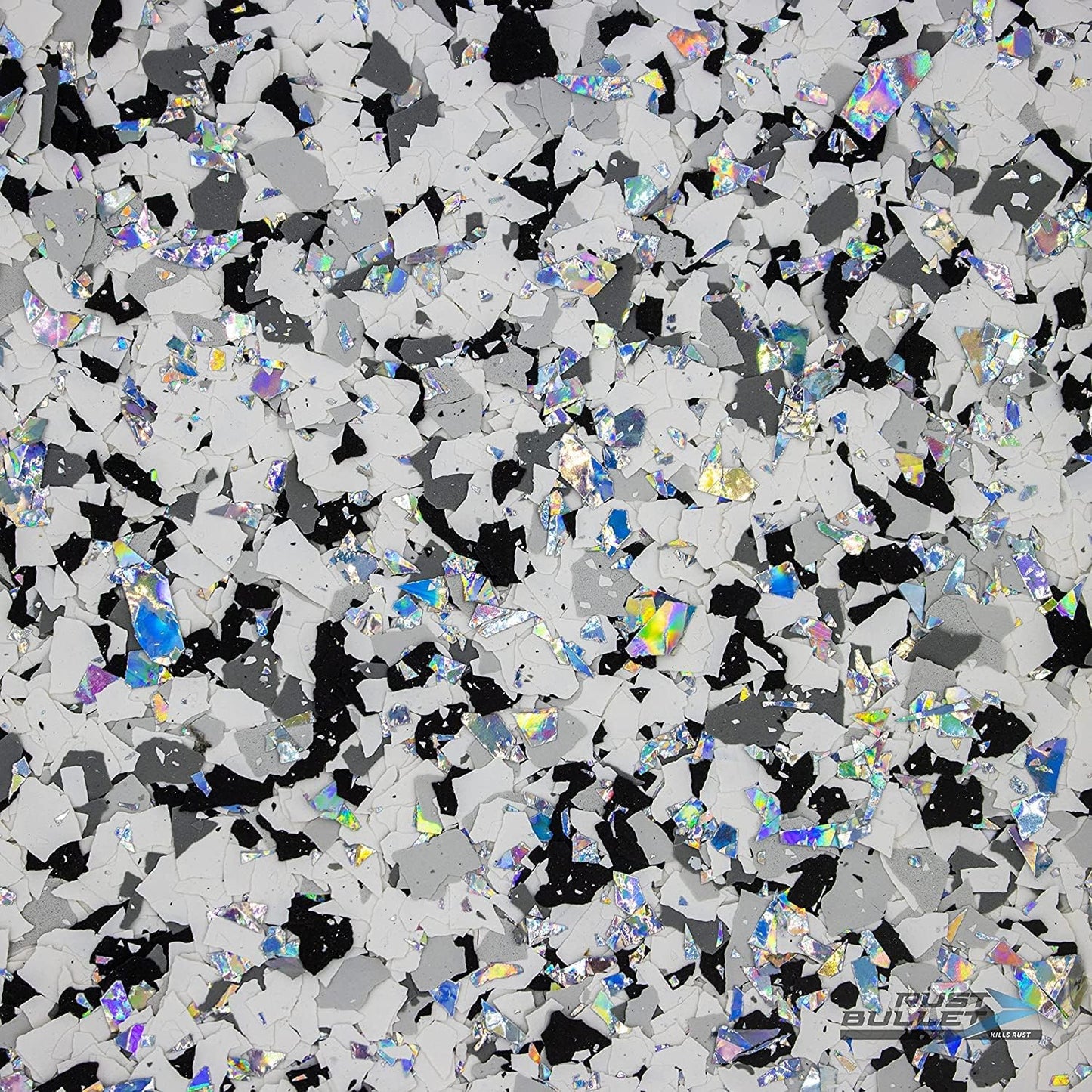 RUST BULLET Decorative Color Flakes - Empire Sparkle - Customize Concrete Floors with 1 LB of Durable, UV-Resistant Vinyl Chips for Stunning, Long-Lasting Designs