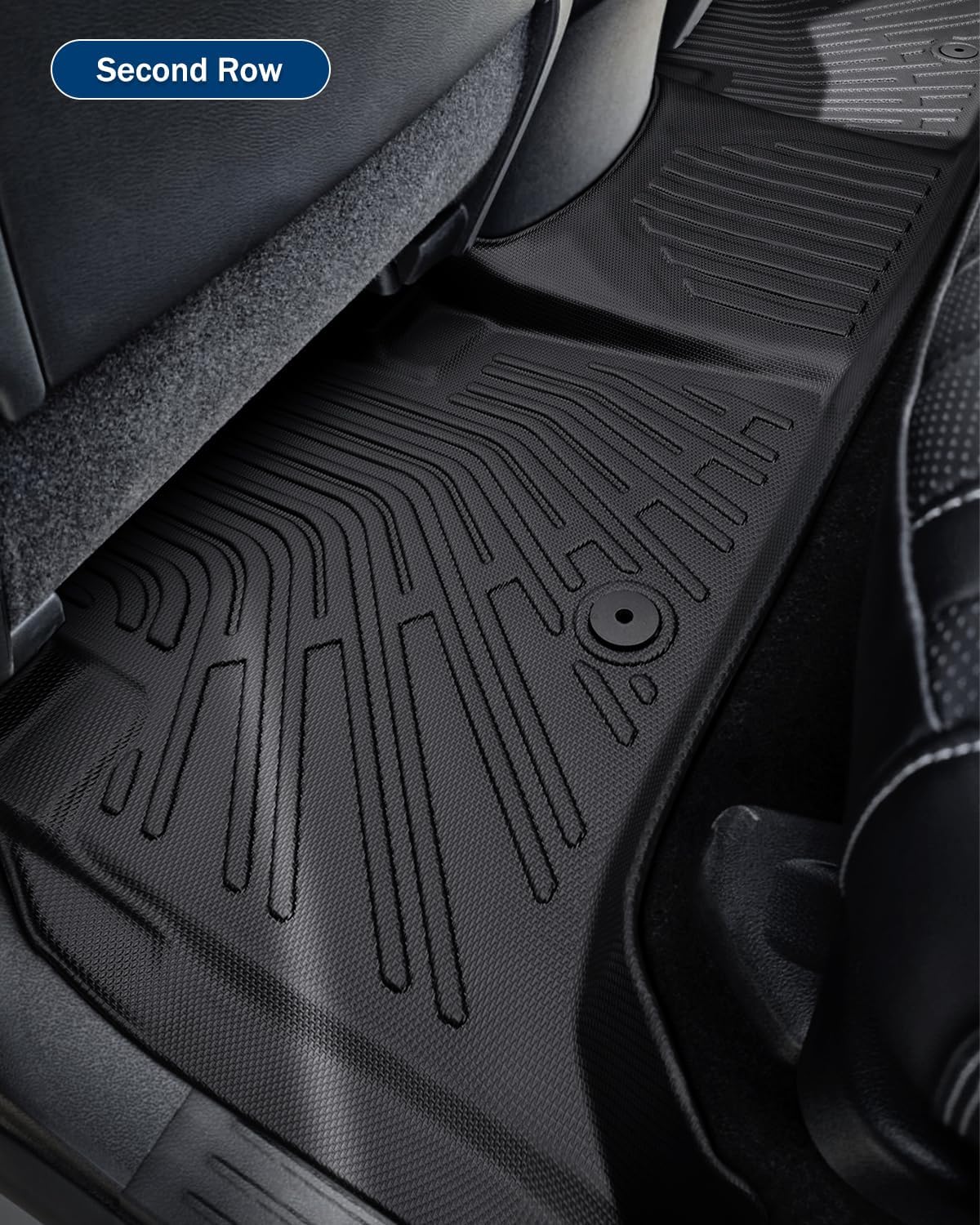 Icyhaws® for Nissan Armada/Infiniti QX80 2025 Floor Mats, All-Weather Protection Tech TPE Rubber Floor Liners Carpets Front/Rear Anti-Slip Tech Car Mats 1st and 2nd Row Automotive Accessories, 3 PCS