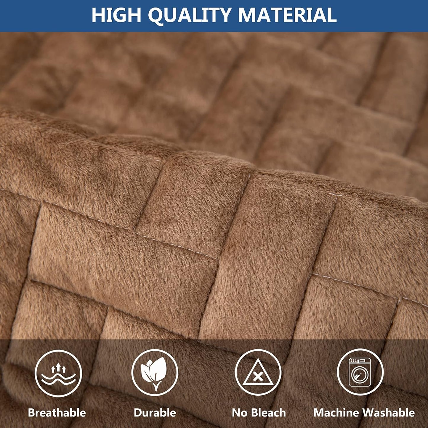Eismodra Couch Cover,Sectional Couch Covers,Sofa Covers for 3 Cushion Couch,Anti-Slip Sofa Slipcovers for Dogs Cats Kids Loveseat Recliner L Shaped Armrest Backrest,Brown 36''x70''(Only 1 Piece)