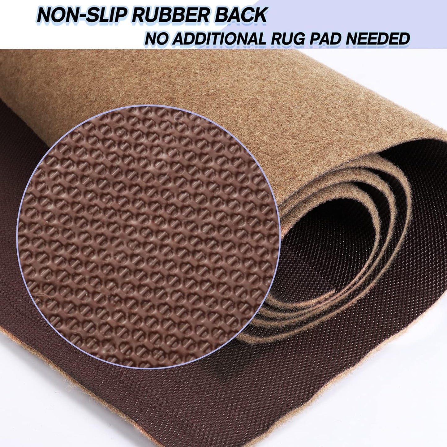 Custom Size Backed Non-Slip Area Rugs Runner, Easy Clean, Waterproof Runner Rugs for Hallway Entryway, Kitchen, Laundry, 3FT x 76FT, Beige