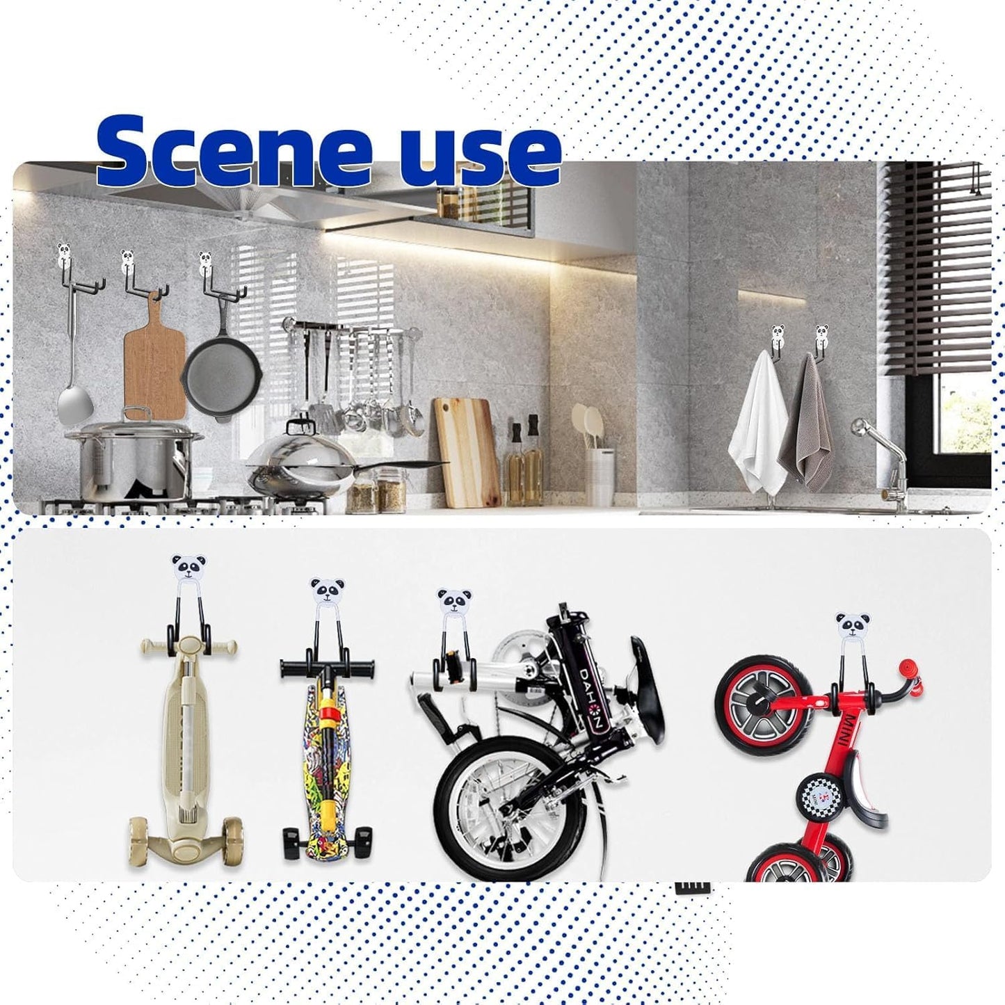 GPANDAG Garage Hooks Heavy Duty,Large Wall Mount Hanger Rack Garage Storage Utility Hooks, 6 Pack Long Hook Garage Organizer for Hanging Tool, Chairs, Hoses, Ladder, Bulk Items, Ropes