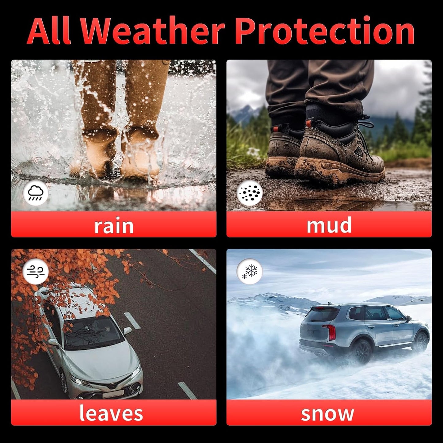 Wayhigh-All Weather Floor Mats and Cargo Mat Set Fit for 2025 Nissan Armada/Infiniti QX80 7 Seats (Bucket Seat) TPE Car Mats Waterproof Heavy Duty Rubber Floor Liners for Armada 2025 Accessories