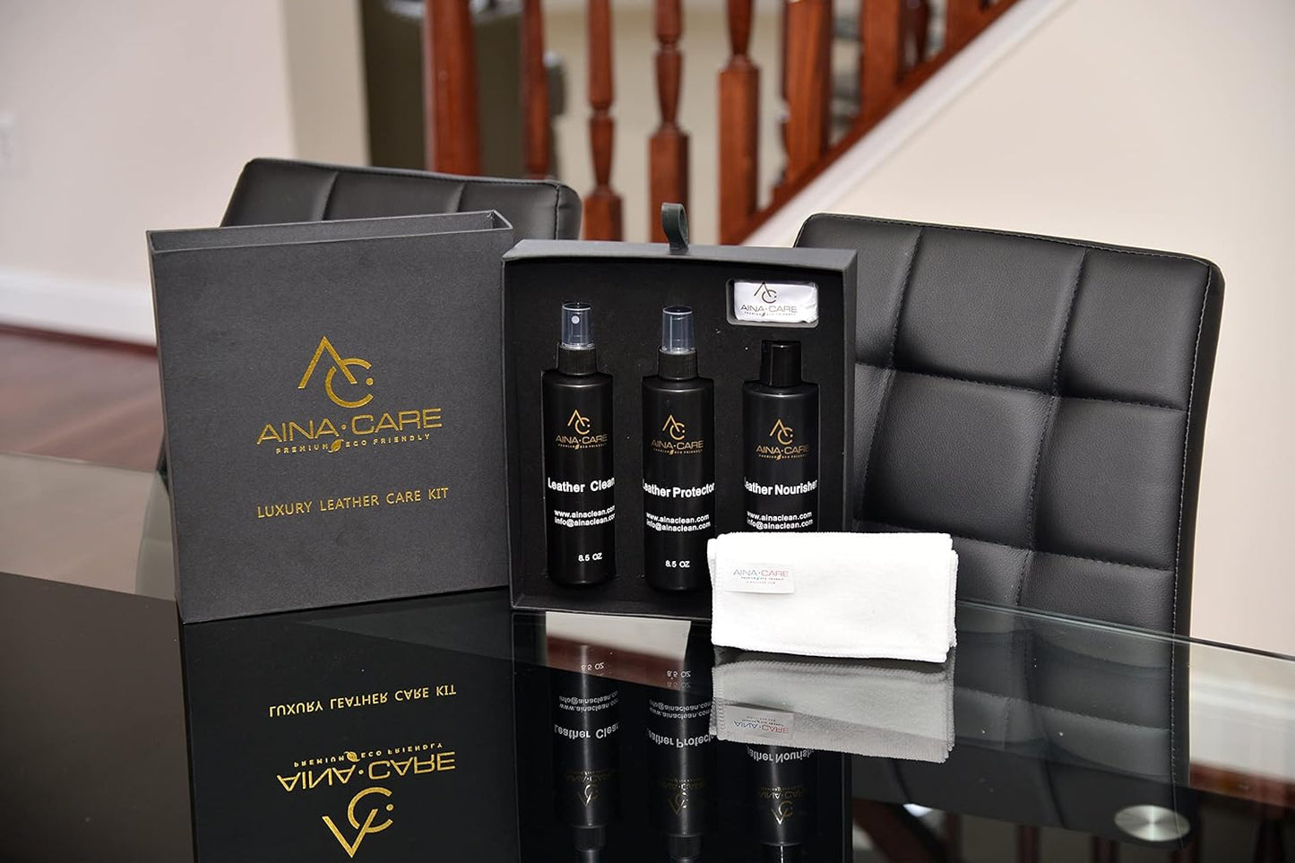 Complete Leather Care Kit Cleaner, Conditioner & Protection Restores & Preserves Leather Furniture, Car Seats, Shoes, Bags & More