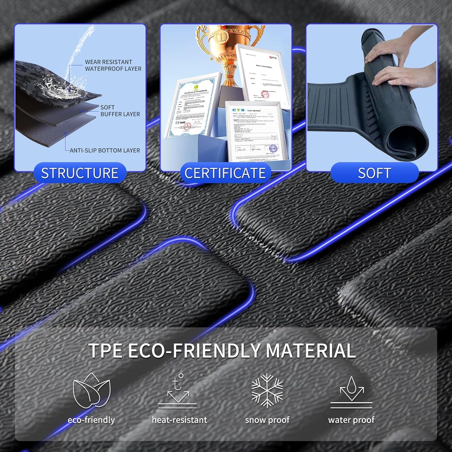 KELCSEECS Floor Mats & Cargo Liner Custom for 2025 2024 2023 2022 Hyundai Tucson Plug-in Hybrid All Weather Car Mats Automotive Cargo Mat Floor Liners Trunk Mat Hyundai Tucson PHEV Trunk Liner