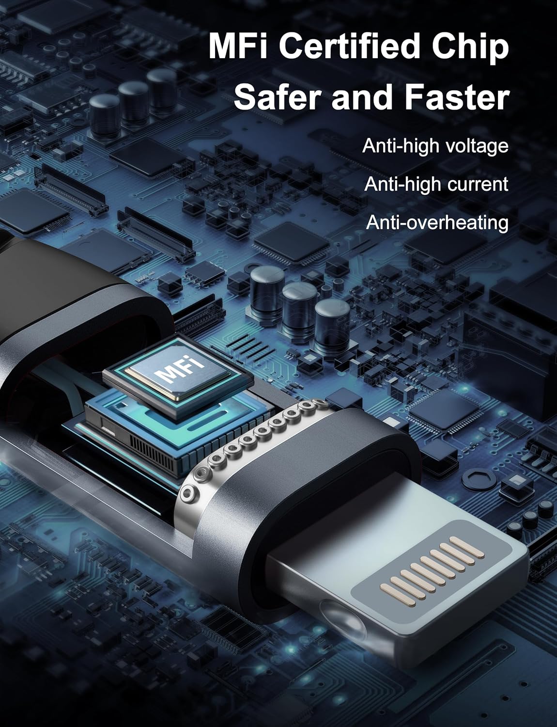 Dasku iPhone Charger Fast Charging, 6 Foot MFi Certified Lightning Cable Braided USB iPhone Charging Cord Compatible with iPhone 14/13/12/11/Pro Max/X/Xs Max/Xr/8 Plus/7 Plus/6/6 Plus/iPad mini/Air