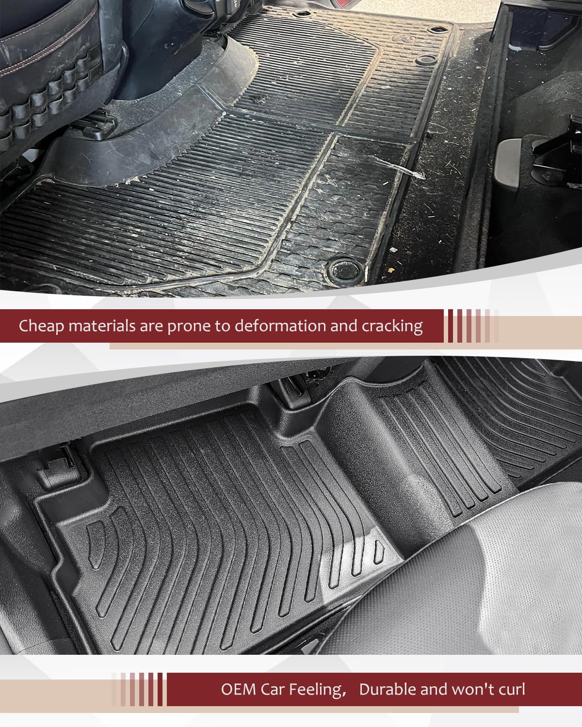 Icyhaws® Floor Mats & Cargo Liner Set for Buick Envision 2021-2025 | All Weather TPE Rubber Car Mats Full Set Automotive Accessories for Buick Envision | Front, 2nd Row & Trunk Mat