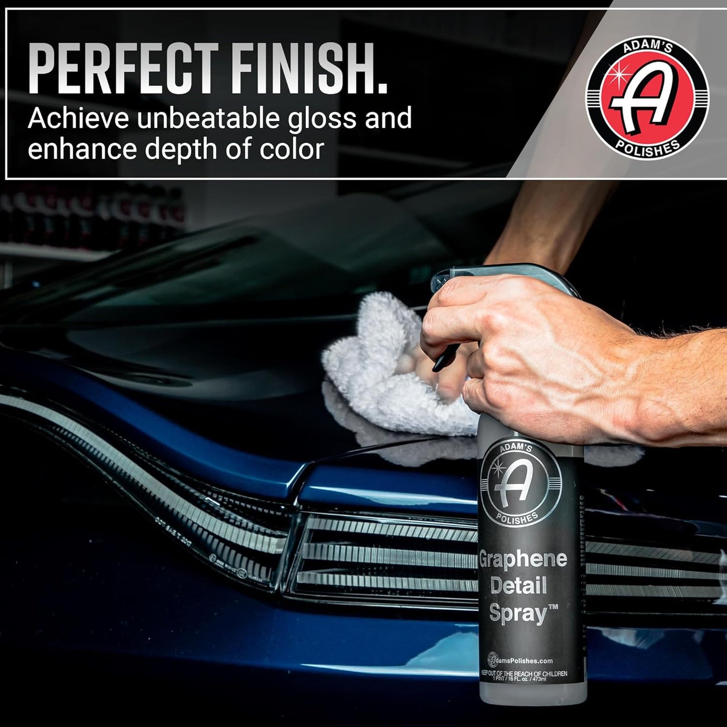Adam's Polishes Graphene Detail Spray (16 Fl Oz) - Extend Protection of Waxes, Sealants, & Coatings | Waterless Detailer For Car Detailing | Clay Bar, Drying Aid, Add Ceramic Graphene Protection